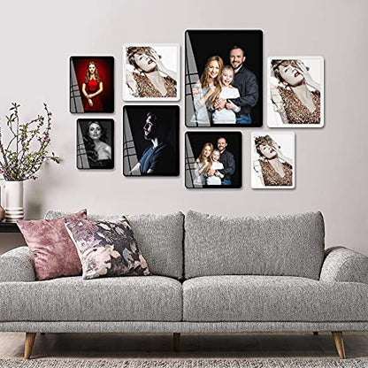 Bluesun 8x10 Picture Frame Black Standing can be Vertical and Horizontal - Real Glass Frames, Cool 8×10 Photo Frame, Wall Frames Gifts for Men Boyfriend Dad Boss and Loved Ones(8x10, Black) | 8×10 Photo Frame Black with Tempered Glass & Rounded Corners, W