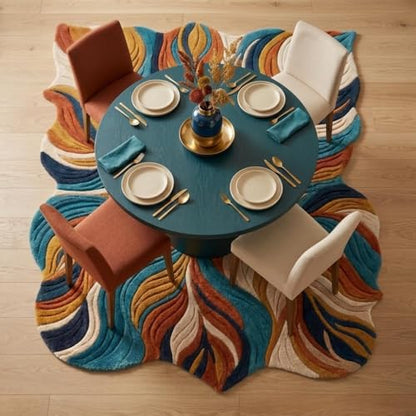 Hand Tufted Small Floral Rug, New Zealand Wool Soft Accent Carpet for Modern Boho Home Decor, Compact Living Room & Office Styling 2.5x8 Feet - size: 2'6" x 8' (Rectangular)