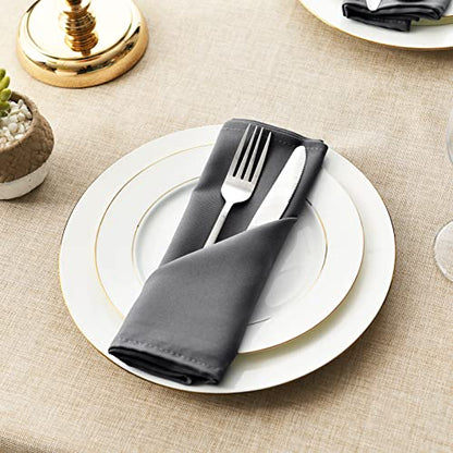 Cloth Napkins Set of 6, 18 x 18 Inch, Washable Grey Dinner Napkins with Hemmed Edges for Restaurant, Wedding and Holiday - color: Dark Grey, size: 18" x 18" (Set of 6)