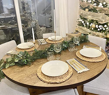4 Pack Round Woven Placemats, 11.8 inches Plate Chargers Natural Wicker Placemats Water Hyacinth Straw Braided Tablemats Rattan Tablemats Rustic Weave Placemats for Dining Table - size: Plate Chargers 11.8 inch-4