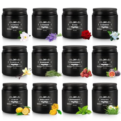 WPONSZU 12 Pcs Halloween Scented Candles with Added Natural Essential Oils, 3.05oz, Suitable for Various Festivals, Parties, Yoga, and Home Scene(Black) - color: Black
