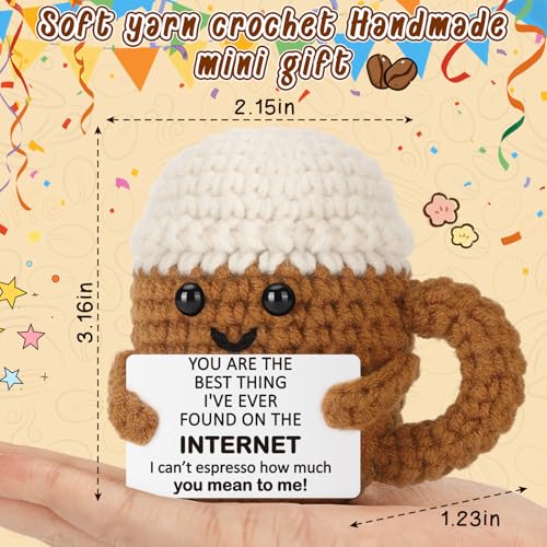 Xinezaa Crochet Coffee Anniversary Birthday Gifts for Boyfriend Girlfriend | Christmas Romantic Gifts for Wife Husband Couples Who Met Online, Coffee Lovers Long Distance Love, Valentines I Love You - style: Internet
