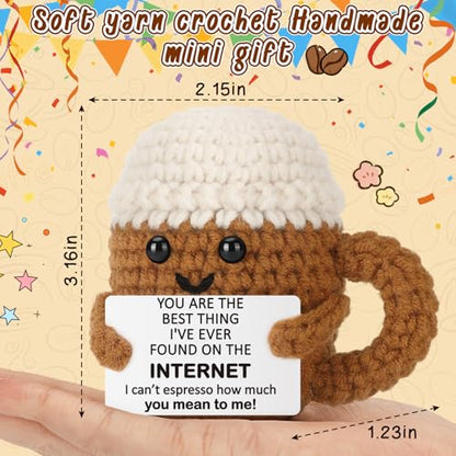 Xinezaa Crochet Coffee Anniversary Birthday Gifts for Boyfriend Girlfriend | Christmas Romantic Gifts for Wife Husband Couples Who Met Online, Coffee Lovers Long Distance Love, Valentines I Love You - style: Internet