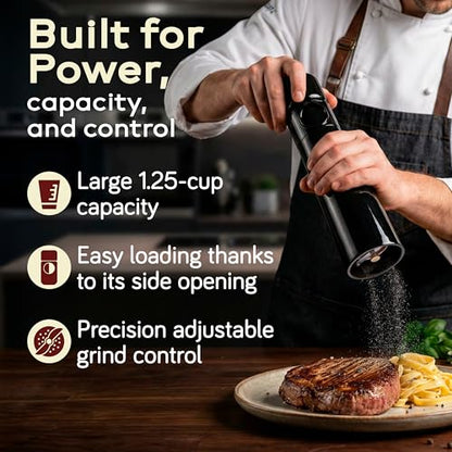 MAGNUM PLUS Pepper Mill Unicorn by TRE SPADE Premium Manual Pepper Grinder with Steel Burrs Side-Loading Refill Adjustable Coarseness High-Capacity Output ABS Plastic 9 Inch Large Size Made in Italy