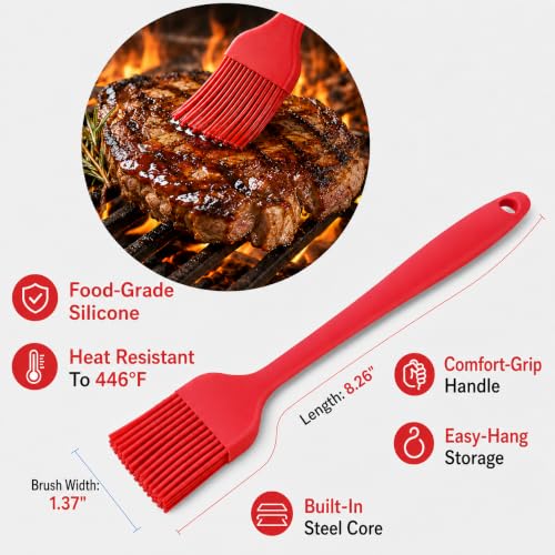 BBQ Grill Gloves Kit - 1472°F Heat Resistant BBQ Gloves, Meat Shredder Claws & Silicone Basting Brush for Fire Pit, Campfire, Grilling & Outdoor Cooking - color: Bbq Grill Gloves Kit