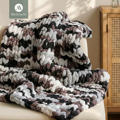 Jumbo Chunky Yarn for Hand Knitting - Super Thick Chenille Chunky Yarn for Crocheting - Extra Soft Bulky Fluffy Blanket Big Yarns 8 Jumbo Pack (27yds,8 oz Each Skein) - color: Urban Ash