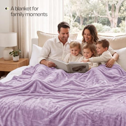 Utopia Bedding Lilac Fleece Blanket Queen Size Fuzzy Soft Anti-Static Microfiber Bed Blanket (90x90 Inch) - color: Lilac, size: Queen (90x90 Inch)