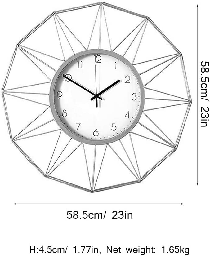 Wall Clocks Iron Wall Clock Metal Wall Decorative Centerpiece Weddings Home Office for Living Room Kitchen Bedroom Wall Decoration