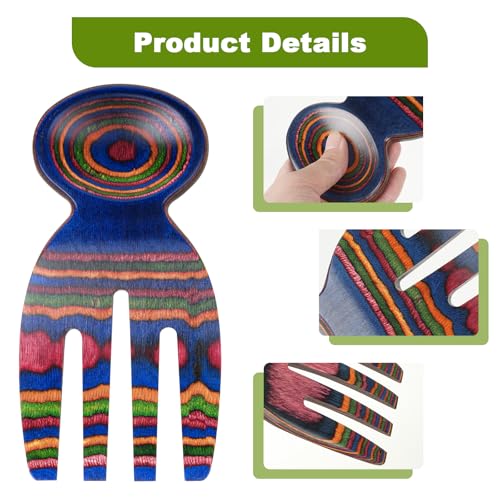 MYRAINBOW Salad Tongs, Salad Hand, Pakkawood Salad Tongs for Serving, Serving Utensils Set Salad Servers Set Kitchen Cooking Utensil
