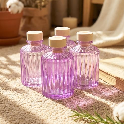 Set of 4 Reed Diffuser Bottle Decorative Bottle Fragrance Empty Glass Bottle