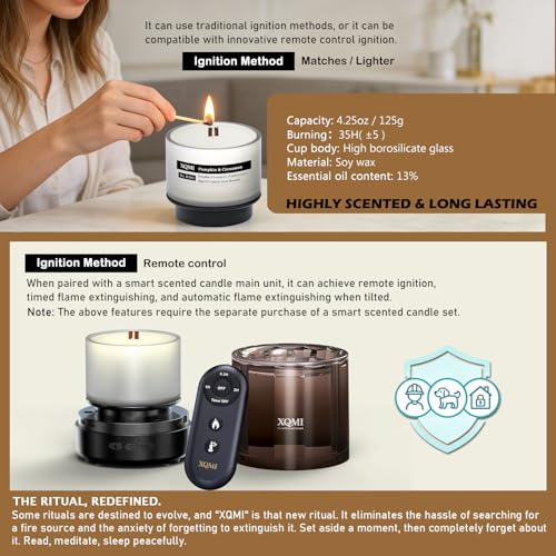 Scented Candle Home Decor Soy Candles | Pumpkin & Cinnamon | Autumn’s Crescendo | Apple Pie | Harvest Season, 35H Burn Time, Aromatherapy Candle Set, Perfect Holiday Gifts, 4Pack - color: Refill(4 Pack)