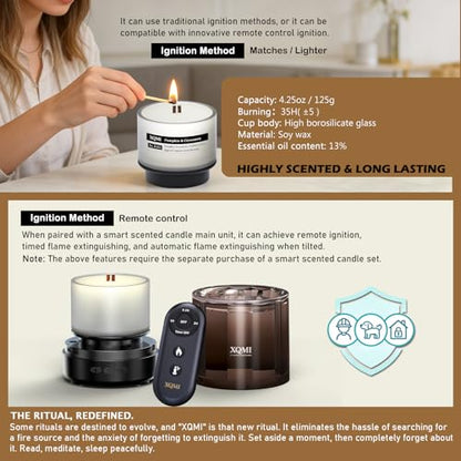 Scented Candle Home Decor Soy Candles | Pumpkin & Cinnamon | Autumn’s Crescendo | Apple Pie | Harvest Season, 35H Burn Time, Aromatherapy Candle Set, Perfect Holiday Gifts, 4Pack - color: Refill(4 Pack)