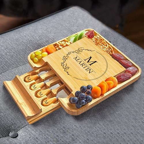 Personalized Cheese Board, Custom Bamboo Engraved Customized | Ideal for Weddings, Bridal Showers, and Special Occasions - style: Personalized Charcuterie Board2