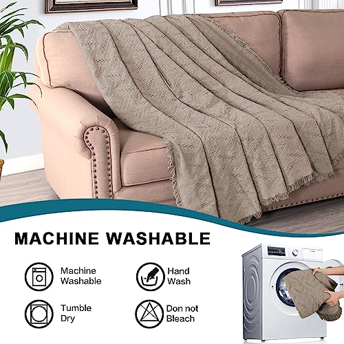 Turquoize Sectional Couch Covers L Shape Couch Cover Sectional Sofa Cover Washable 2 Pieces Couch Covers for Sectional Sofa Feature Geometrical Woven Jacquard Fabric (Chaise/2 Seats, Sand) - color: Sand, size: Small Sectional: 71" x 102"+63" x 110"