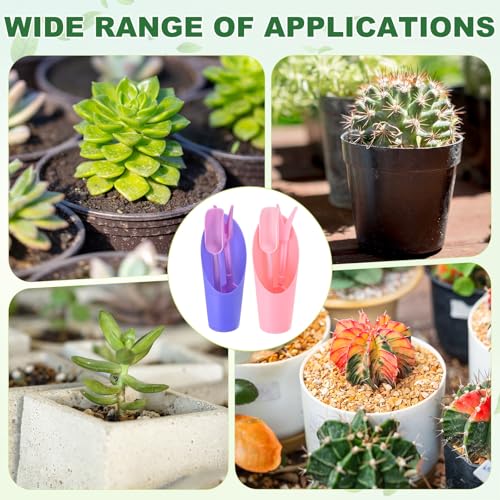 M METERXITY 2-Set Succulent Tools, Plastic 2-in-1 Mini Garden Shovel Hand Succulent Transplanting Tools Garden Shovel Transplant Trowel for Planting/Digging/Aerating/Sowing [Pink,Purple] - color: Pink,Purple