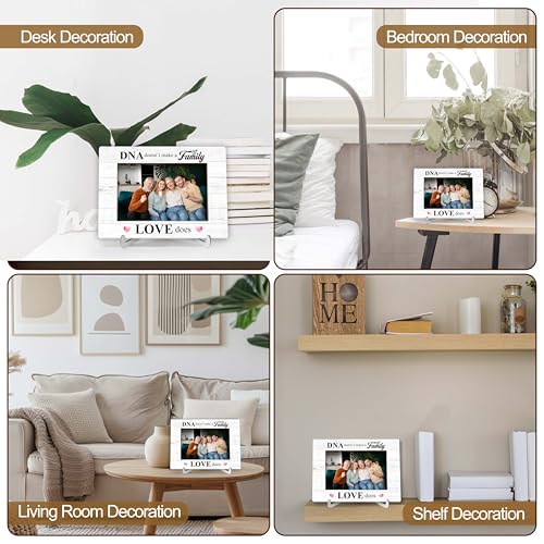 YSTEP Family Photo Frame, DNA Doesn't Make You Family Love Does Picture Frame, Adoption Day Gifts, Wood 4x6 Picture Frame for Desk Display-B18 - style: Style 5