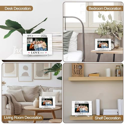 YSTEP Family Photo Frame, DNA Doesn't Make You Family Love Does Picture Frame, Adoption Day Gifts, Wood 4x6 Picture Frame for Desk Display-B18 - style: Style 5