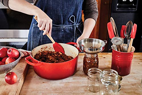 Le Creuset Stoneware & Silicone 5pc. Utensil Crock Set, Cerise - color: Cerise