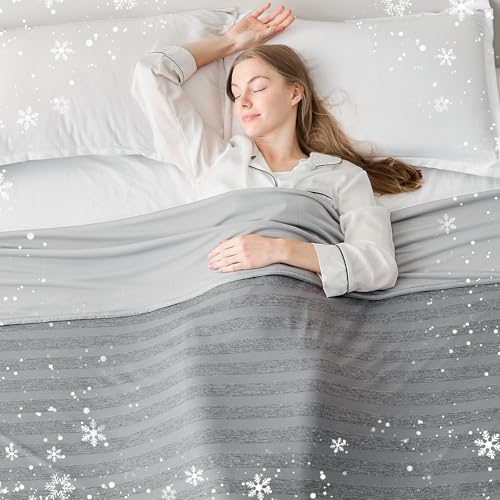 EMME Cooling Blanket King Size, Summer Bed Blanket for Hot Sleepers, Thin Lightweight Cold Blankets for Sleeping, Throw Blanket for Couch, Double-Sided Keep Body Cool, Grey Bed Sheet - color: 01- Grey, size: King/Cal King