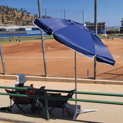 AMMSUN Shade Umbrella, Premium Portable Umbrella with Stand, 6.5ft Lightweight Free Standing Canopy for Sporting Games, Adjustable Instant Sun Protection and Easy to Carry, Navy Blue - color: Navy Blue