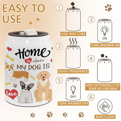 Dog Wax Melt Warmer, Cute Dog Mom Gifts | Funny, Electric, Ceramic, Housewarming Gifts, Bathroom Kitchen Decor - color: Dog