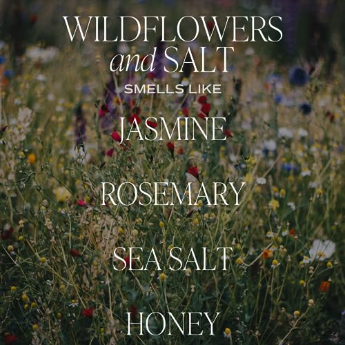 Sweet Water Decor Wildflowers and Salt Reed Diffuser Set - Lemon, Rosemary, and Leafy Green Scented Diffusers - Scent Diffusers for Home, Long Lasting Fragrance, Made in the USA - style: Wildflowers and Salt