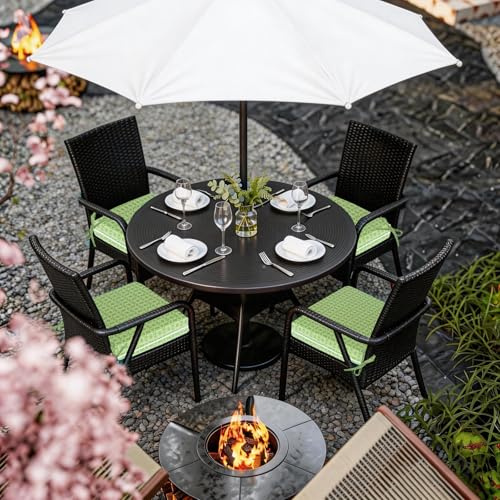 COZYVIDA Outdoor Chair Cushions Set of 4, 20"x20" Square Seat Pads with Tie Straps and YKK Zippers, 35D High-Density Foam, Water-Resistant Fabric,UV-Resistant 1000+ Hrs - color: Print 025