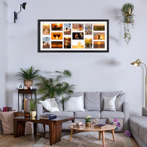 MEBRUDY 4x6 Collage Picture Frames with 15 Openings, 2 Pack Black Multi Photo Frames Display 4 x 6 Pictures with Mat for Wall Mounting, Irregularly Style - style: Irregularly Style-2 Pack