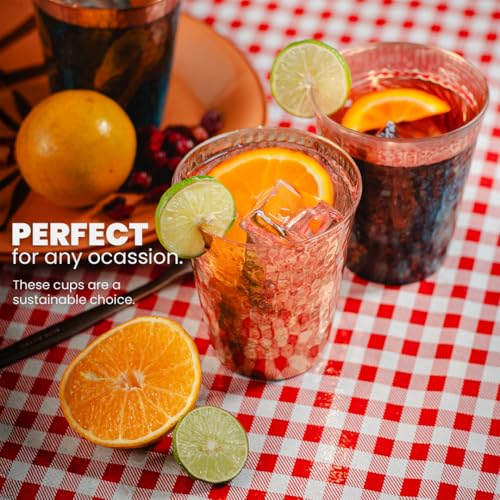 Handcrafted Copper Cups Set - 4 Unique 15 oz Tumblers for Wine & Water | Copper Water Bottle | 100% Authentic Santa Clara, Mexico Craftsmanship | Eco-friendly Gift for Health Enthusiasts - color: Bright Copper