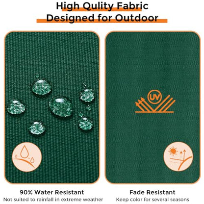 Magpie Fabrics Outdoor Tufted Seat Cushion 19"x19" Set of 2 (Dark Green) | Waterproof Patio Chair Pads with ties Tatami Floor Pillow for Room Garden Balcony Office - color: Dark Green