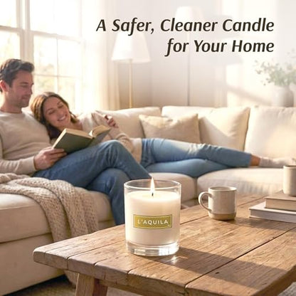 L'Aquila Fig and Bergamot Candle, Plant-Based Wax, 9oz, RŌM Fragrance