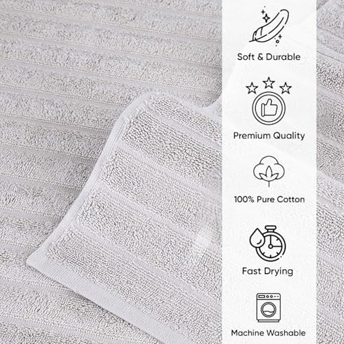 CTT - 2 Piece Bathroom Rugs Set, 100% Cotton Bath Mats, Comfy & Highly Absorbent Bathroom Floor Mats, Machine Washable | 20"x32" (Color) - color: Platinum
