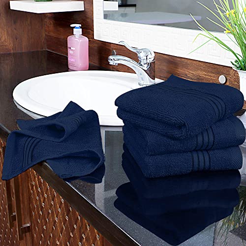 Utopia Towels 12 Pack Premium Wash Cloths, 12x12 in, 100% Cotton, Navy | Highly Absorbent Soft Feel Lightweight Washcloths - Premium Ring Spun Cotton, Ideal for Bathroom, Spa, Gym & Face - color: Navy