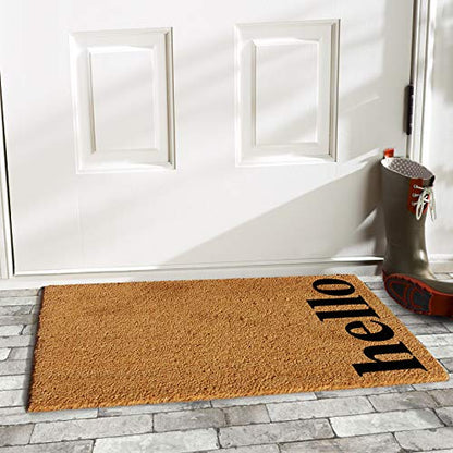 Calloway Mills 102612436NBB Vertical Hello Doormat, 24" x 36", Natural/Black - color: Natural/Black, size: 2' x 3' (Rectangular)