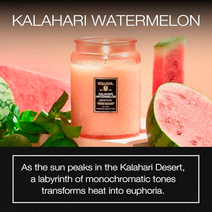 Voluspa Kalahari Watermelon, Large Candle Jar, 18 oz, 100 Hour Burn Time, Coconut Wax for Clean Burning, Handcrafted in the USA - color: 13 - Kalahari Watermelon