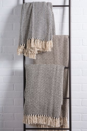 DII Chevron Throw Collection Handloomed Cotton, 50x60, Eggplant - color: Eggplant, size: 50x60"