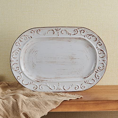 Pfaltzgraff Trellis Serving Platter, 13.75 inch, White (Pack of 4) - size: 13.75 inch (Pack of 4), style: Serving Platter