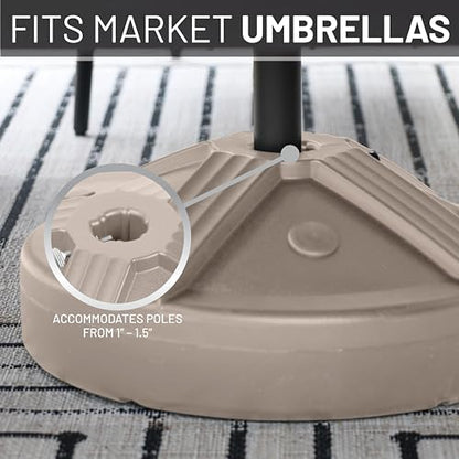 US Weight Durable 50 Pound Fillable Umbrella Base Designed to be Used with a Patio Table - color: Beige