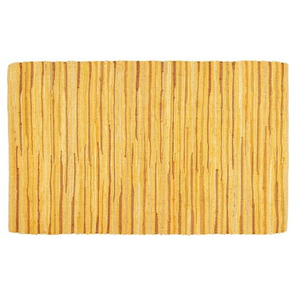 Chindi Area Rug 3x5 Feet - Mustard | Cotton Woven Rugs for Bedroom, Easy Clean Boho Throw Carpet - color: Mustard, size: 3 x 5 feet