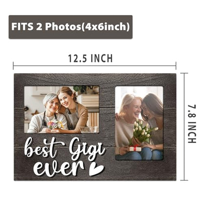 Gigi Gifts, Mothers Day Gigi Gift from Grandkids, 3D Photo Frame Hold 4x6 Inches Two Photos - Picture Frame Present for Grandparents Day - color: Gigi