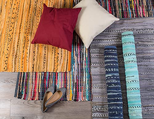 DII Chindi Home Collection Handwoven Multicolor Area Rag Run, 20x31.5, Mustard Yellow - color: Mustard Yellow, size: 1'8" x 2'8" (Rectangular)