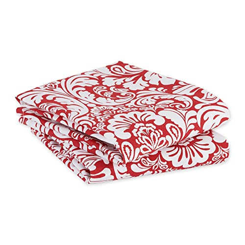 DII Cotton Dish Towel Set Damask Print, 18x28, Tango Red, 2 Count - color: Tango Red, size: Dishtowel, 18x28"