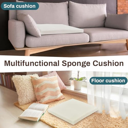 Frienda 3 Pack 2" x 16" x 16" Upholstery High Density Foam Cushion | 2.2 Density 50ild Replacement Square Cut to Size Foam Padding, Seat Couch for Patio Furniture Commercial Dinning Benches - size: 2 x 16 x 16 Inch