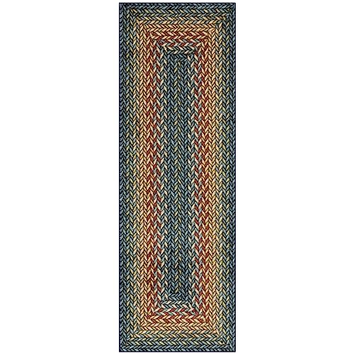 Maples Rugs Marion Bohemian Braided-Style Print Runner Rug – Made in USA – Washable, Non-Slip Indoor Runner for Hallway, Kitchen, and Laundry Room, 2' x 6', Multi-Color - color: Multi Color, size: 2' x 6' (Oblong)