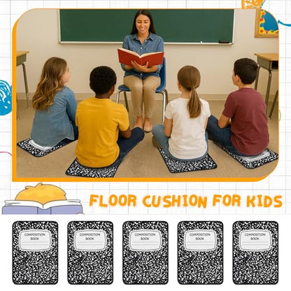12Pcs Square Classroom Carpet Cushion,Black Exercise Book Back to School Floor Mat with Anti-Slip Particles Suitable for classrooms, Schools and kindergartens Home Family Learning and Discussion Room - color: Black Exercise Book