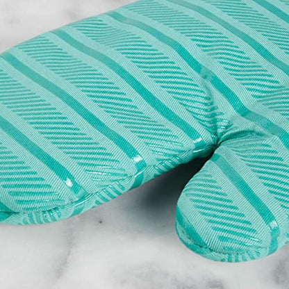 KitchenAid Albany Oven Mitt 2-Pack Set, Aqua Sky, 7"x13" - color: Aqua Sky