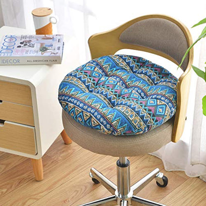 vctops Bohemian Soft Round Chair Pad Garden Patio Home Kitchen Office Seat Cushion Blue Diameter 16" - color: Blue, style: Diameter 16 Inch