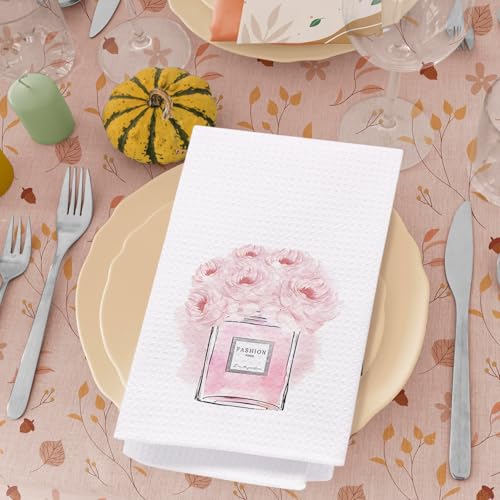 Pink & Black Bathroom Set - 4 Hand Towels, 16x24 Inches, Girly & Women's Bathroom Accessories - color: Bathroom-heel