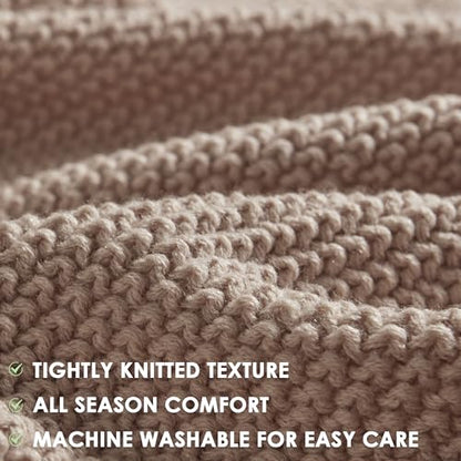 INK+IVY Bree Knit All Season Throw Blanket for Sofa, 50 x 60, Brown | Ultra Soft, Acrylic, Lightweight, OEKO-TEX Certified - color: Brown, size: Throw (50 in x 60 in)