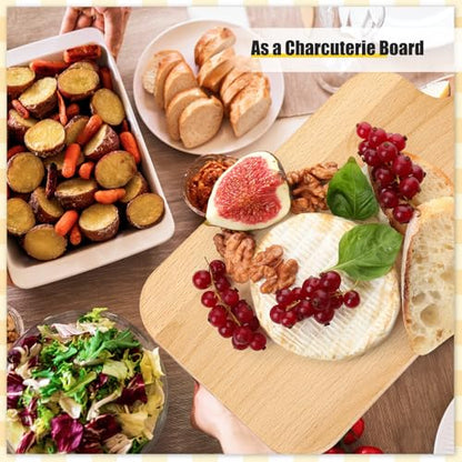 Lounsweer 6 Pcs Wood Cutting Boards Bulk, 15 Inch with Handle | Natural Wood Chopping Serving Charcuterie Board, Laser Engraving Material Wedding Personalized Housewarming Gifts - size: 15 x 7 inches